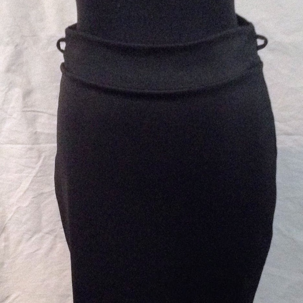 Black High Waist Pencil Skirt, Sz L